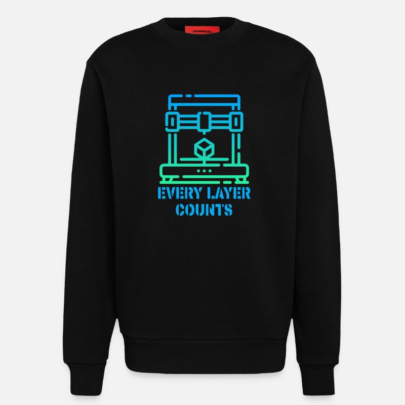 Every Layer Counts 3d Drucker - Sweatshirt - made by SPREAD  - SOLID BLACK