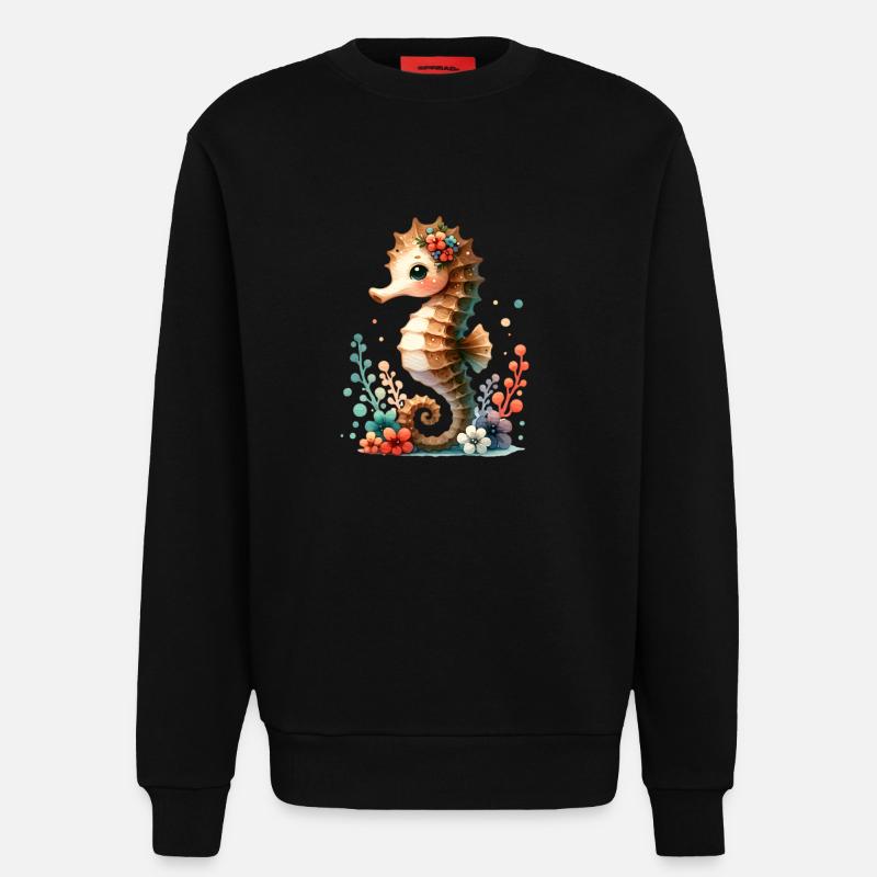 Seepferd Seepferdchen - Sweatshirt - made by SPREAD  - SOLID BLACK