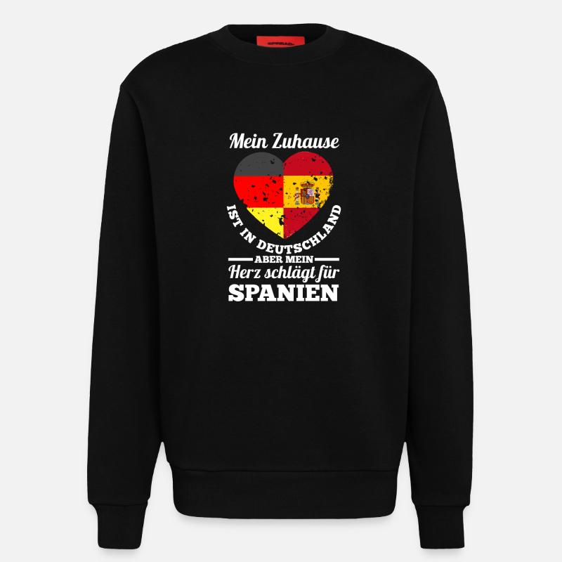 Spanier Deutschland Spanien - Sweatshirt - made by SPREAD  - SOLID BLACK