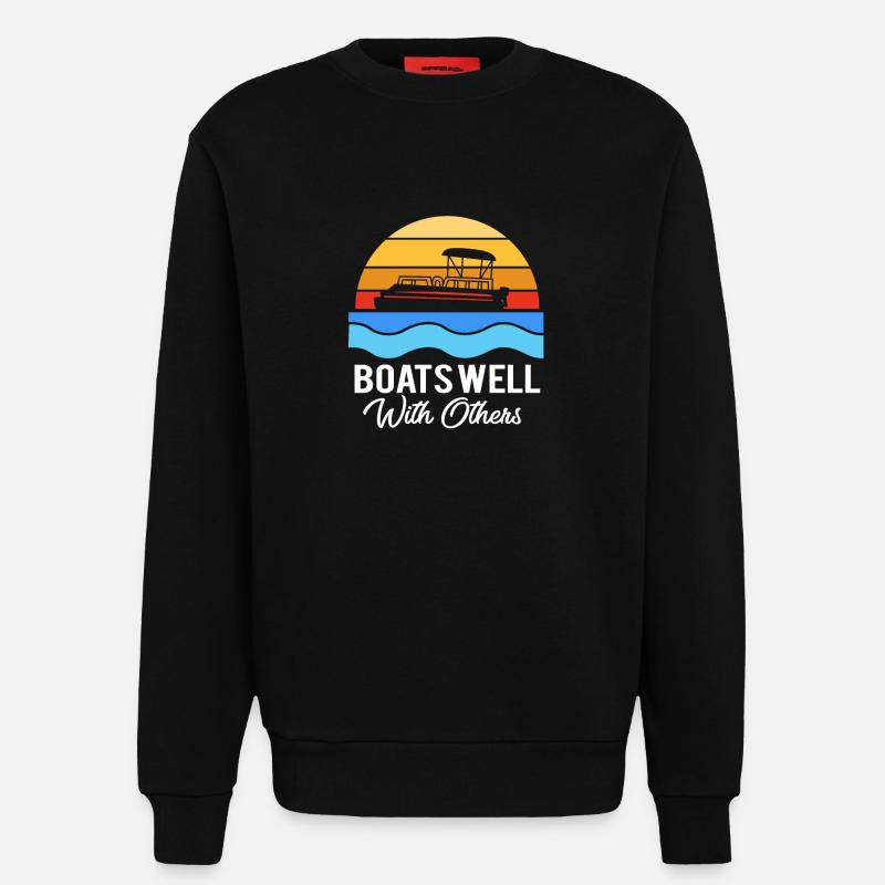 Pontonboot Boot Boote - Sweatshirt - made by SPREAD  - SOLID BLACK