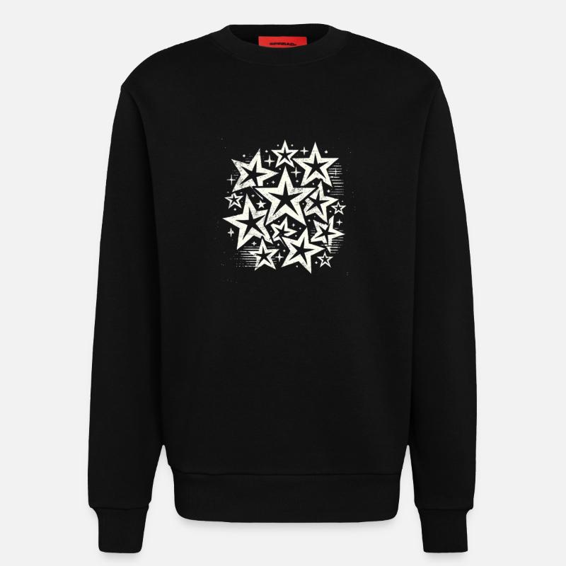 Sterne Gestirn Sternchen Geschenk Sternenhimmel - Sweatshirt - made by SPREAD  - SOLID BLACK