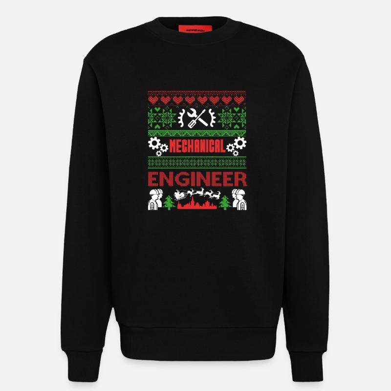 Mechanical Engineer Mechanical Engineer Christmas - Sweatshirt - made by SPREAD  - SOLID BLACK