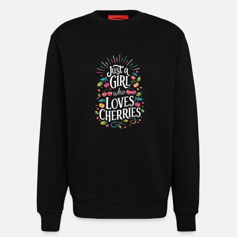 Kirsche Kirschen Früchte Essen - Sweatshirt - made by SPREAD - SOLID BLACK