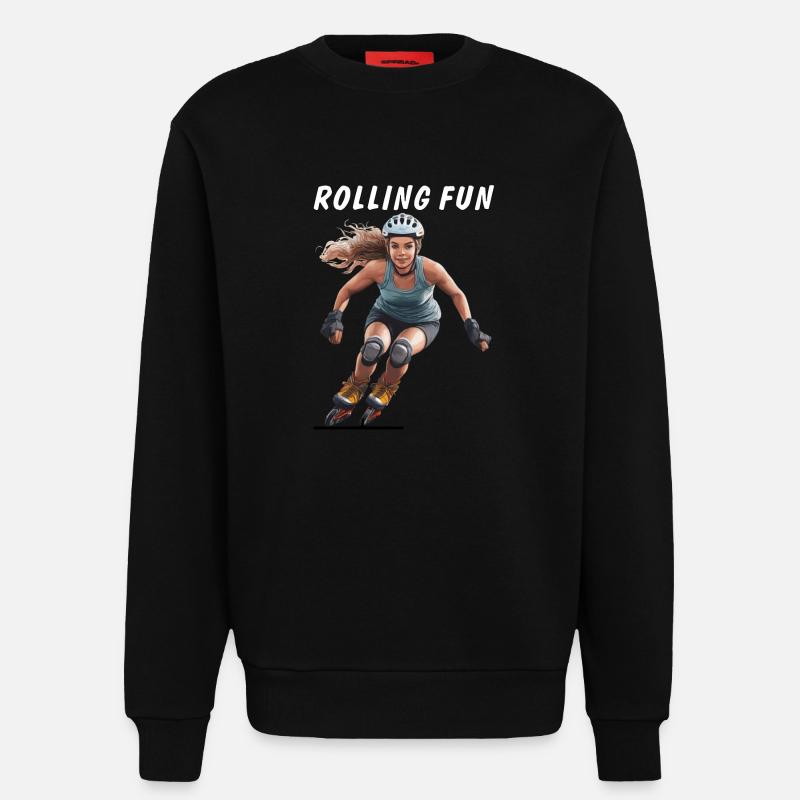 FRAU ROLLSCHUHE ROLLING FUN - Sweatshirt - made by SPREAD  - SOLID BLACK