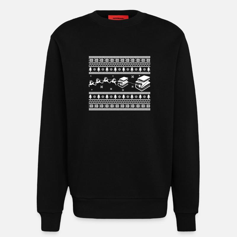 Reader Reading Book Christmas - Sweatshirt - made by SPREAD  - SOLID BLACK