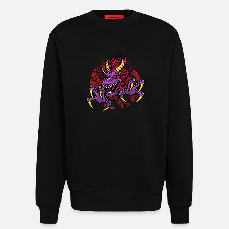 Fantasy Magic Dragon in Dungeon - Sweatshirt - made by SPREAD  - SOLID BLACK