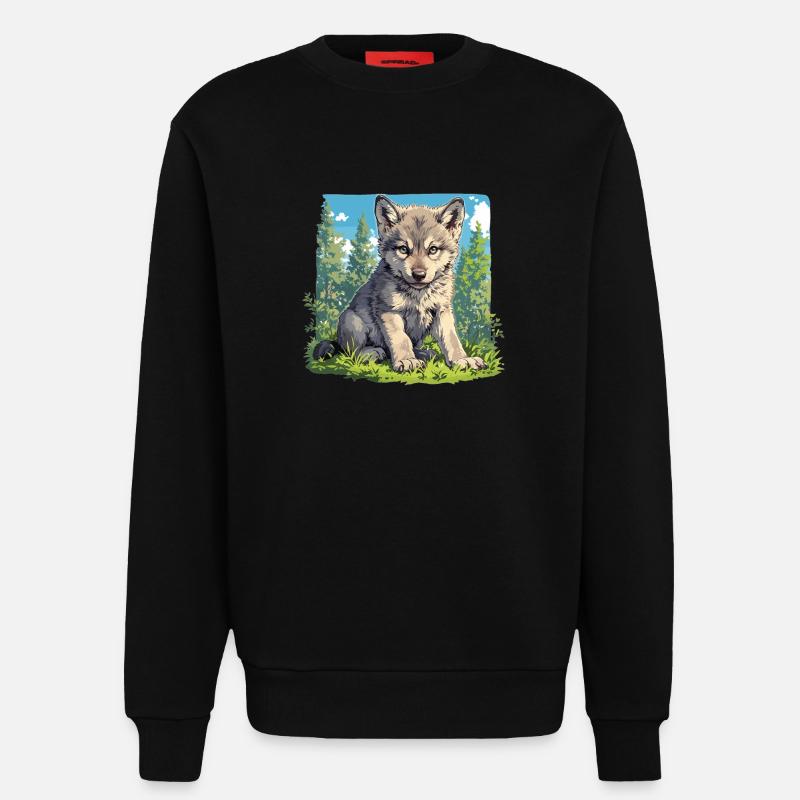 Wölfe Wolf - Sweatshirt - made by SPREAD  - SOLID BLACK