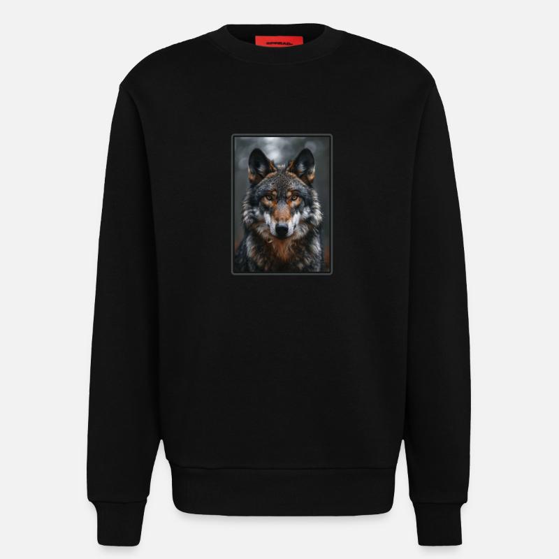 Wölfe Wolf - Sweatshirt - made by SPREAD - SOLID BLACK