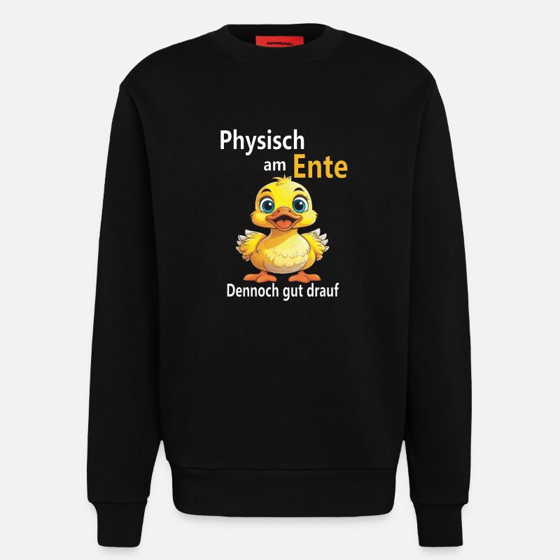 Physically on the duck - Sweatshirt - made by SPREAD - SOLID BLACK