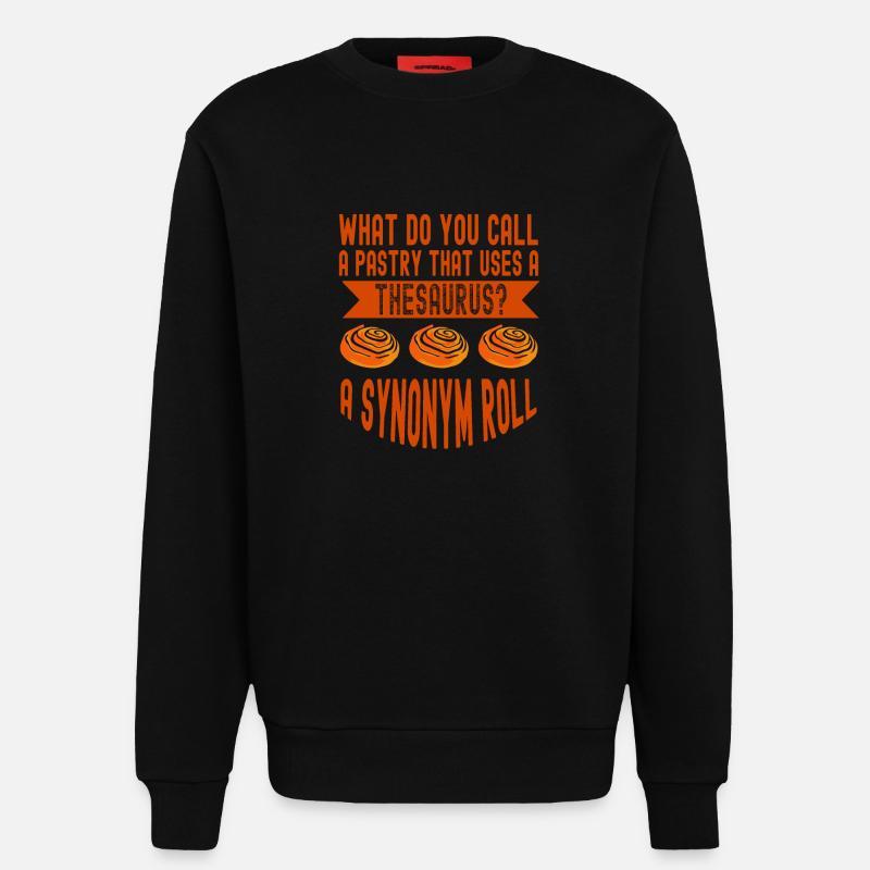 Baker Thesaurus Synonyme Roll Baking - Sweat bio décontracté fabriqué en UE - SOLID BLACK