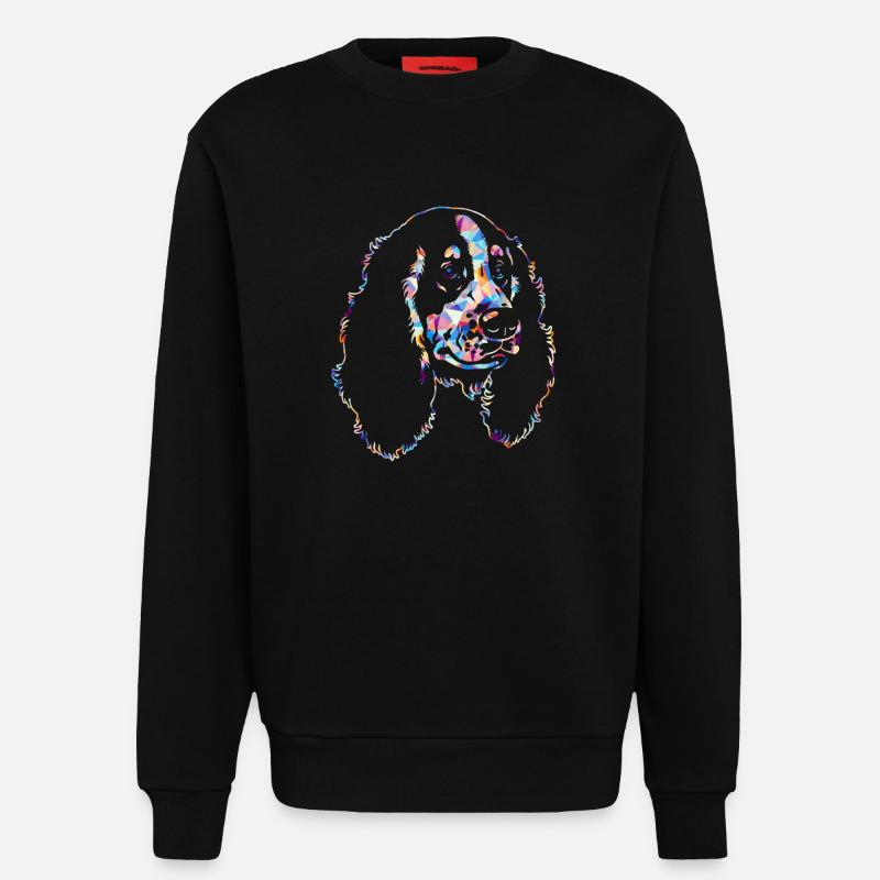 Cocker Spaniel Geometric - Sweatshirt - made by SPREAD  - SOLID BLACK