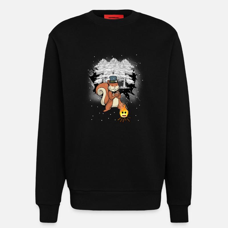 Winter Wald Eichhörnchen Kinder - Sweatshirt - made by SPREAD  - SOLID BLACK