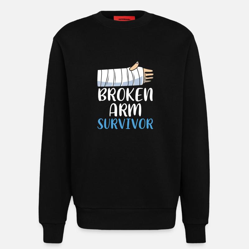 Gebrochener Arm Knochen Knochenbruch - Sweatshirt - made by SPREAD  - SOLID BLACK