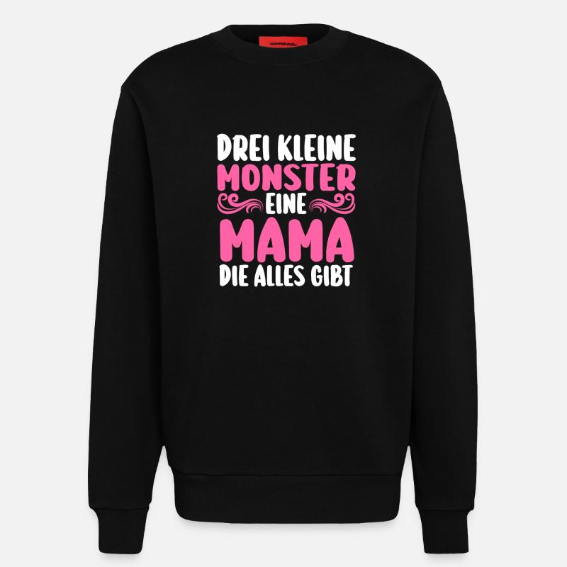 Mama Von 3 Kindern - Sweatshirt - made by SPREAD - SOLID BLACK