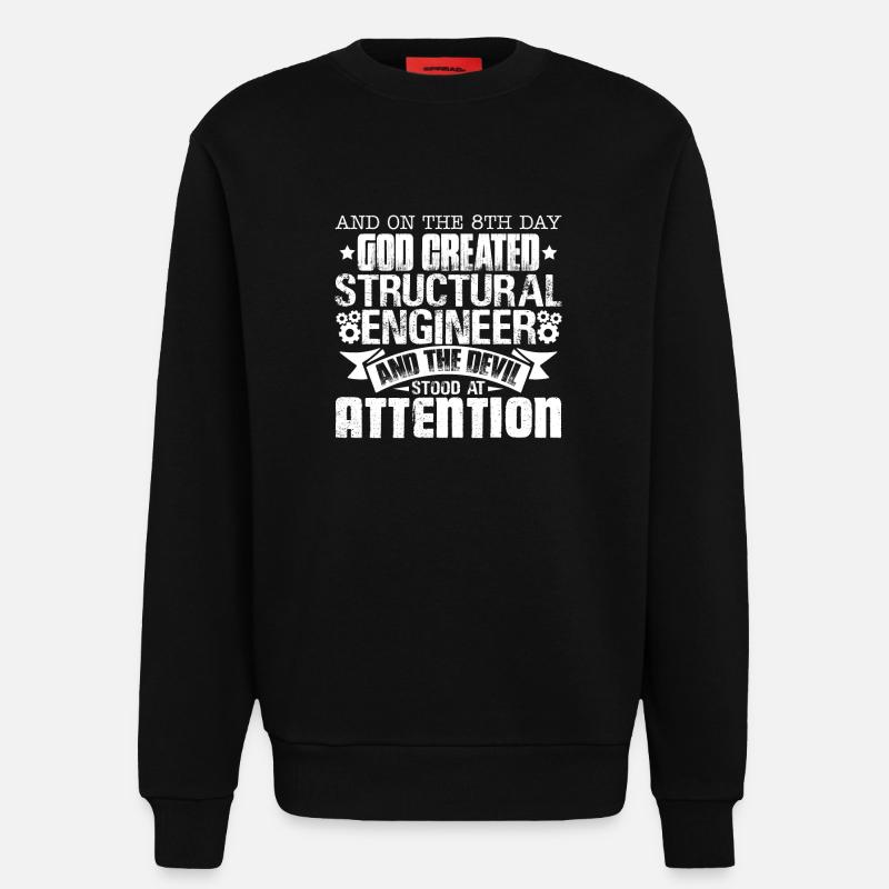 God Created Structural Engineer - Sweatshirt - made by SPREAD  - SOLID BLACK