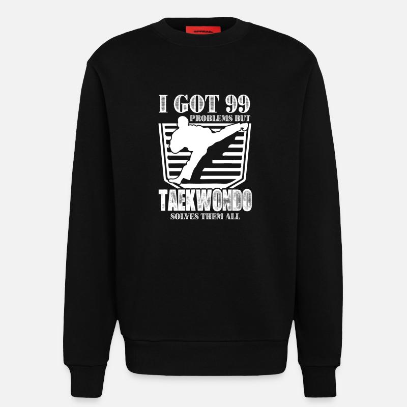 Taekwondo Solves All Problems - Sweatshirt - made by SPREAD  - SOLID BLACK
