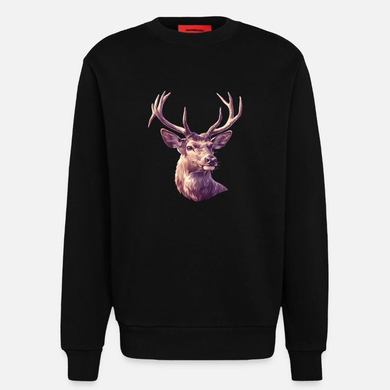Hirsche Hirsch - Sweatshirt - made by SPREAD  - SOLID BLACK