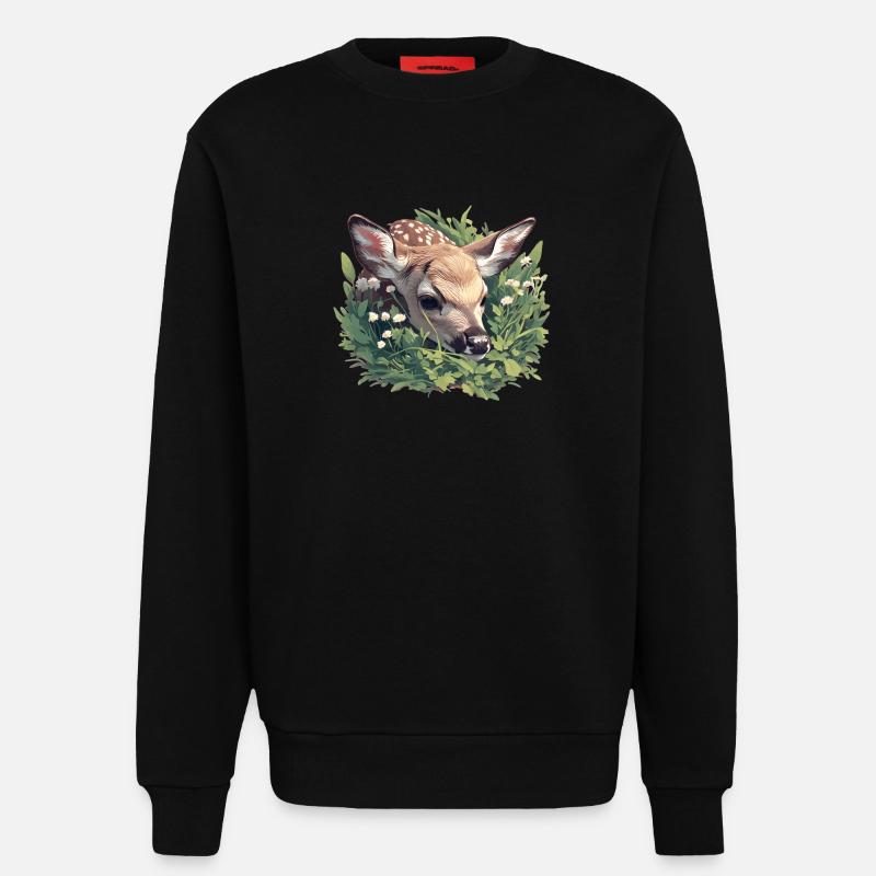 Hirsche Hirsch - Sweatshirt - made by SPREAD  - SOLID BLACK