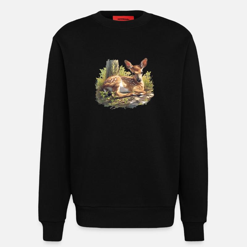 Deer Deer - Sweatshirt - made by SPREAD  - SOLID BLACK