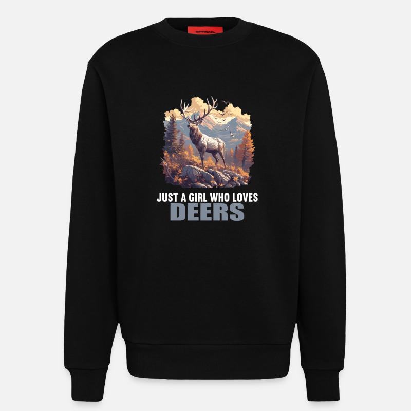 Deer Deer - Sweatshirt - made by SPREAD  - SOLID BLACK