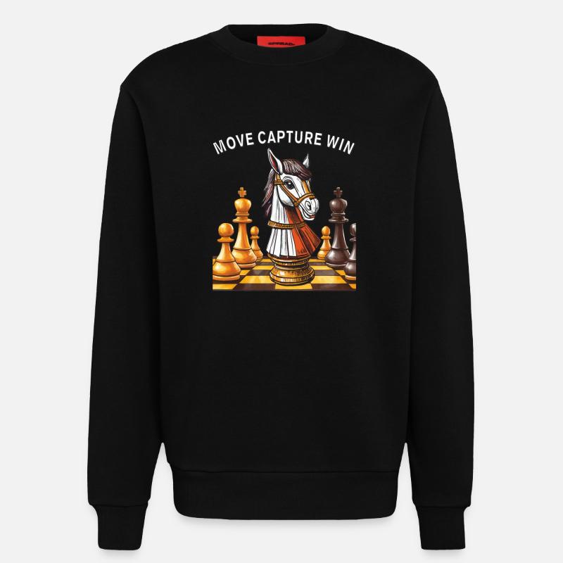 SCHACH MOVE CAPTURE WIN - Sweatshirt - made by SPREAD  - SOLID BLACK