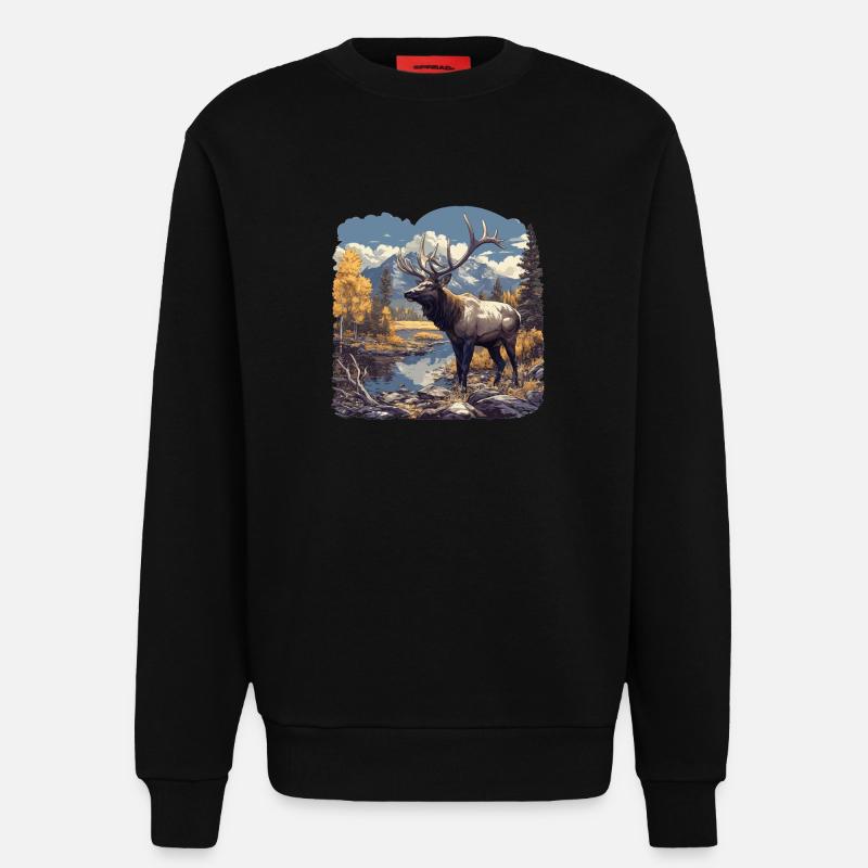 Elche Elch - Sweatshirt - made by SPREAD  - SOLID BLACK
