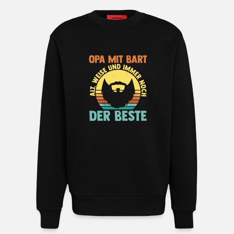 Opa Mit Bart - Sweatshirt - made by SPREAD  - SOLID BLACK