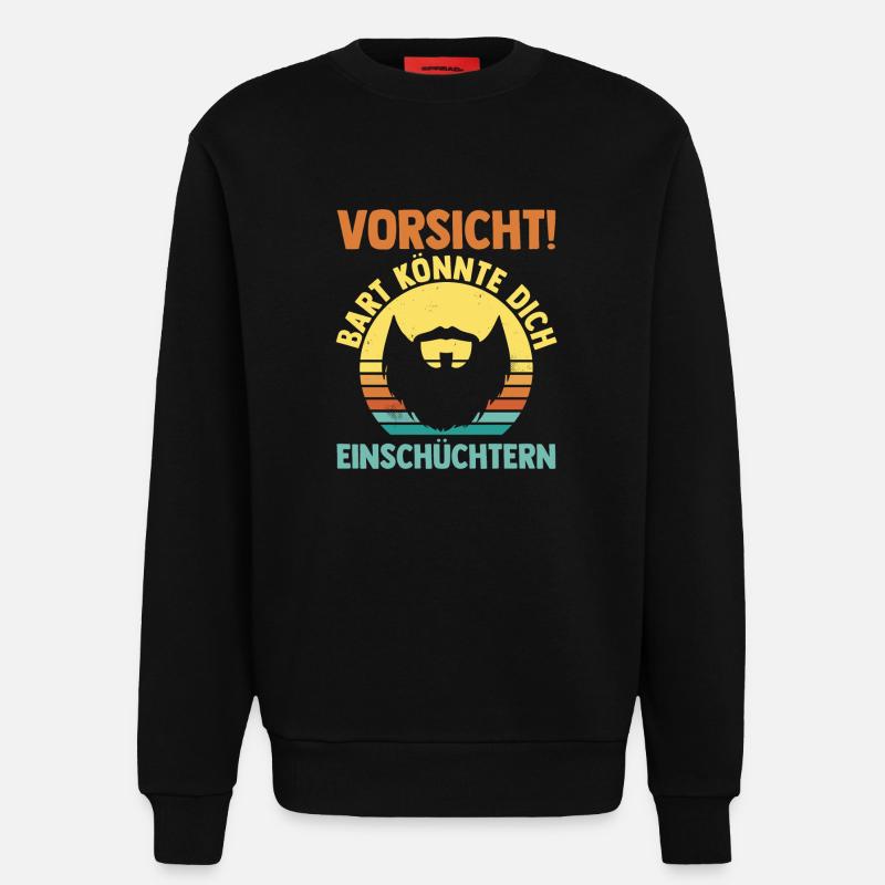 Bärtig Bartträger Bart - Sweatshirt - made by SPREAD - SOLID BLACK