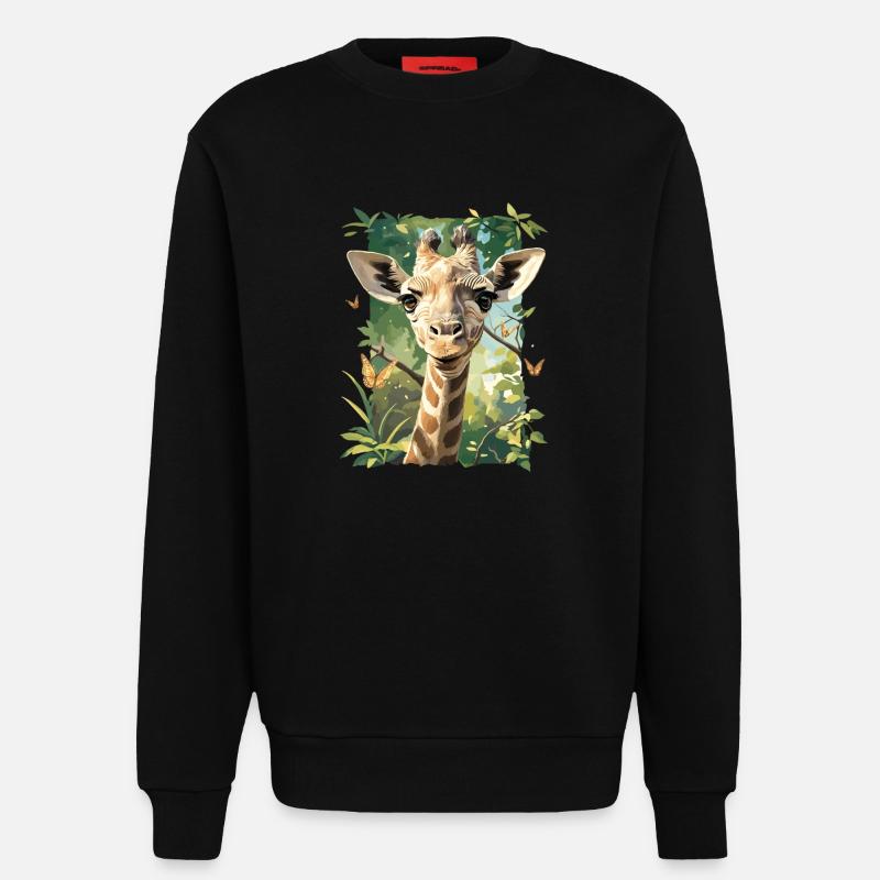 Giraffen Giraffe - Sweatshirt - made by SPREAD  - SOLID BLACK
