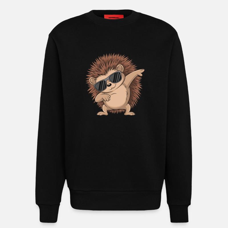 Hérisson - Sweat bio décontracté fabriqué en UE - SOLID BLACK