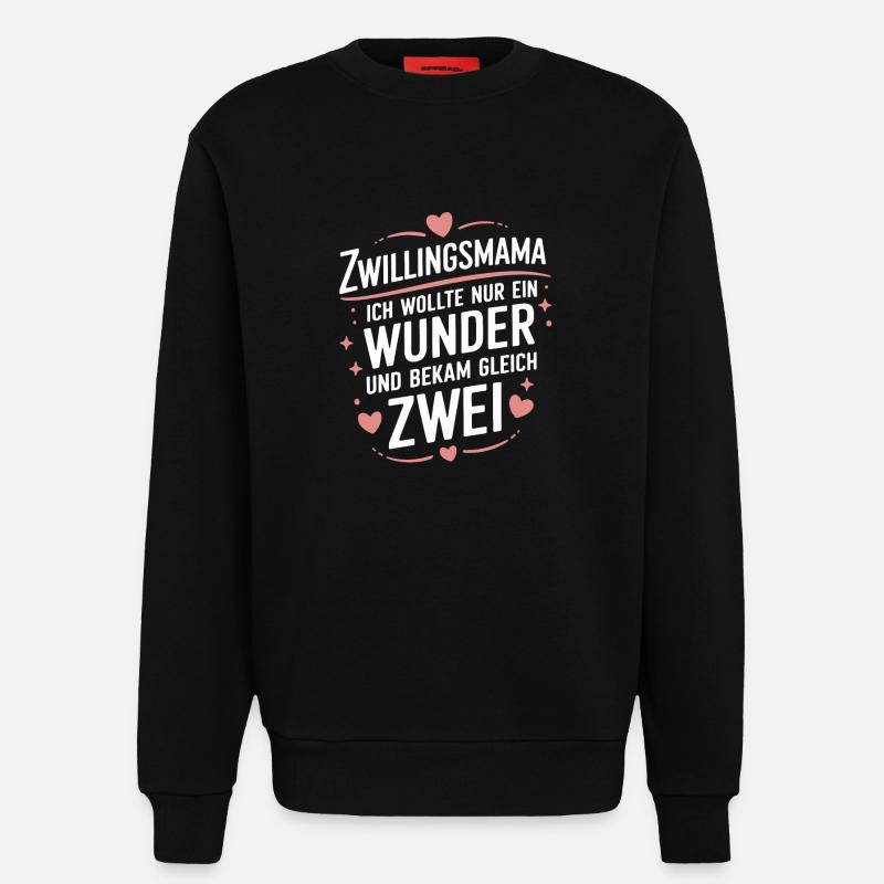 Zwillings Mutter Zwillingsmam - Sweatshirt - made by SPREAD - SOLID BLACK