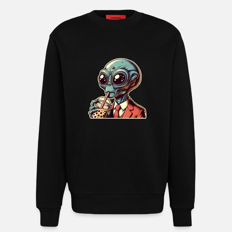 Alien Bubble Tea - Sweatshirt - made by SPREAD  - SOLID BLACK
