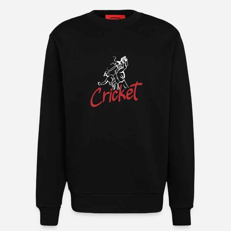 Cricket Player Graphical Illustration - Sweatshirt - made by SPREAD - SOLID BLACK