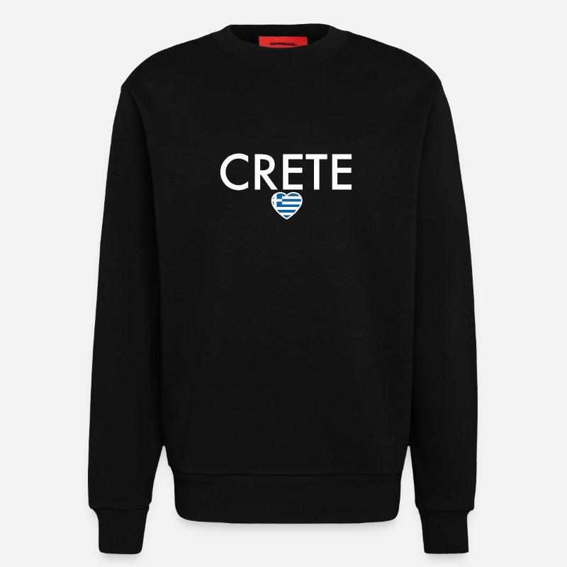 Crète Grèce Drapeau grec Grec - Sweat bio décontracté fabriqué en UE - SOLID BLACK