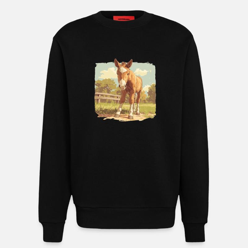 Pferde Pferd - Sweatshirt - made by SPREAD - SOLID BLACK