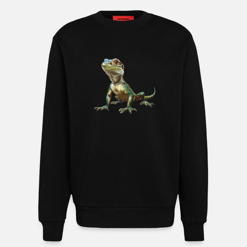 Lizards Lizard - Sweatshirt - made by SPREAD - SOLID BLACK