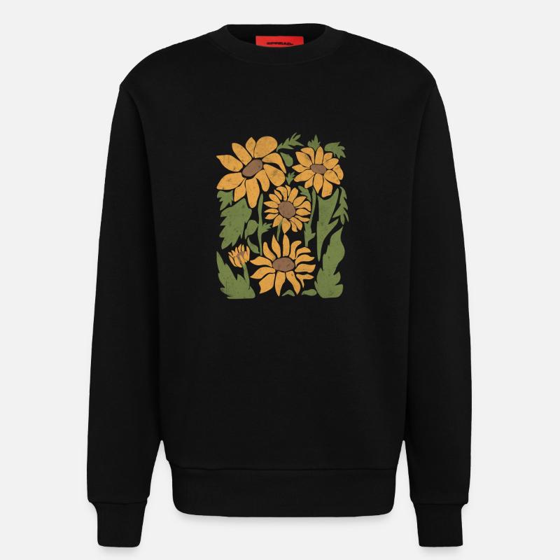 Boho Sonnenblume Wildblumen - Sweatshirt - made by SPREAD  - SOLID BLACK