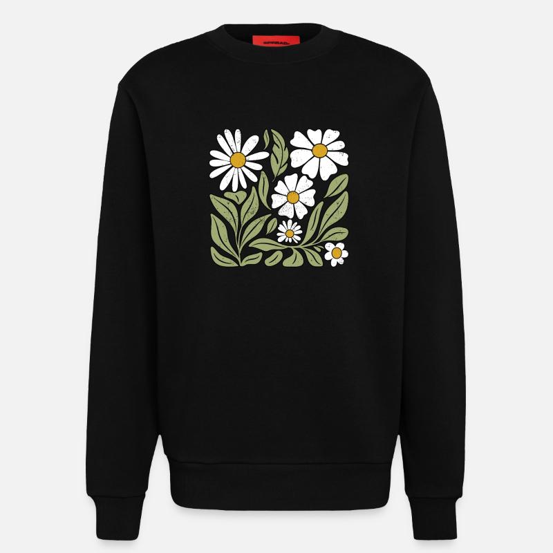 Gänseblümchen Blume Boho Blumen - Sweatshirt - made by SPREAD - SOLID BLACK
