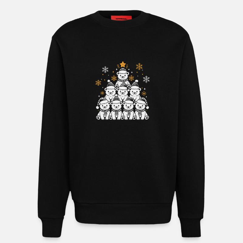 Weihnachtsbaum Eisbär - Sweatshirt - made by SPREAD - SOLID BLACK