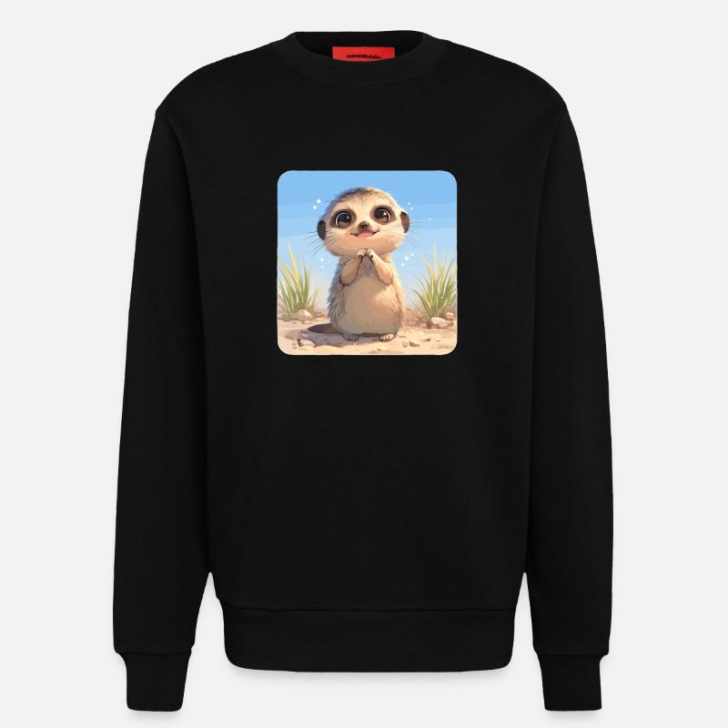 Meerkat Erdmännchen - Sweatshirt - made by SPREAD  - SOLID BLACK