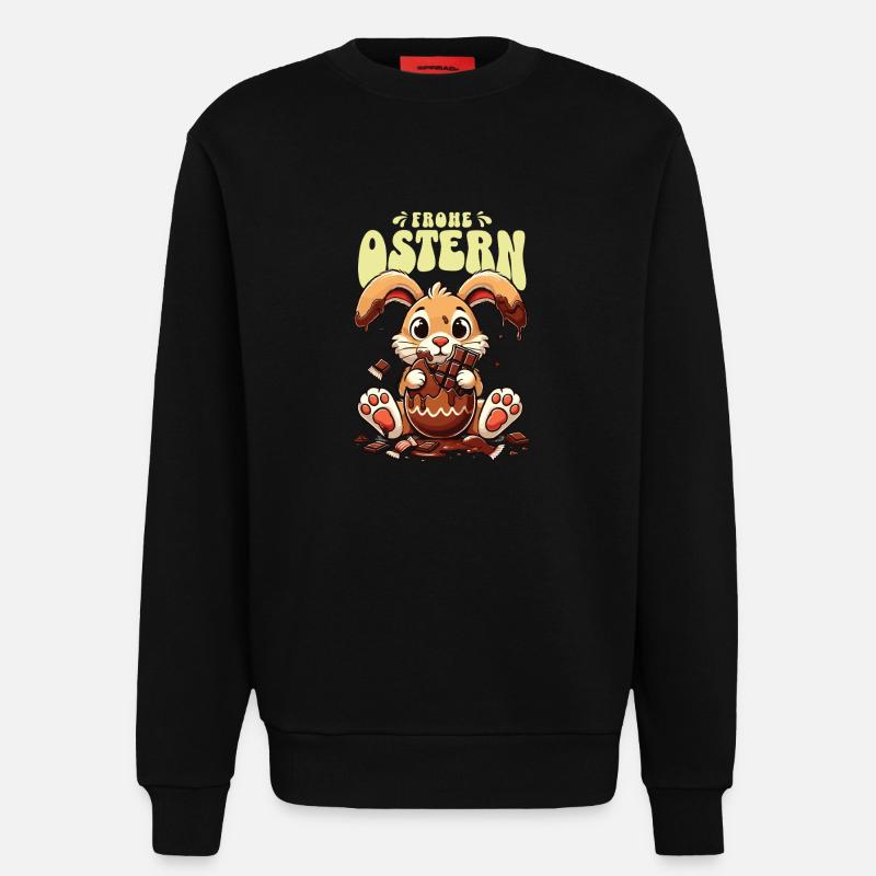 Enjoy Easter Bunny Chocolate - Sweatshirt - made by SPREAD  - SOLID BLACK