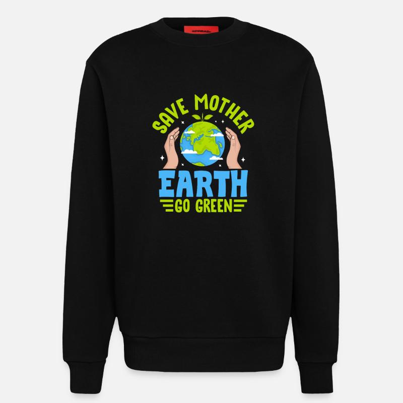 Rettet Mutter Erde, wird grün - Sweatshirt - made by SPREAD  - SOLID BLACK