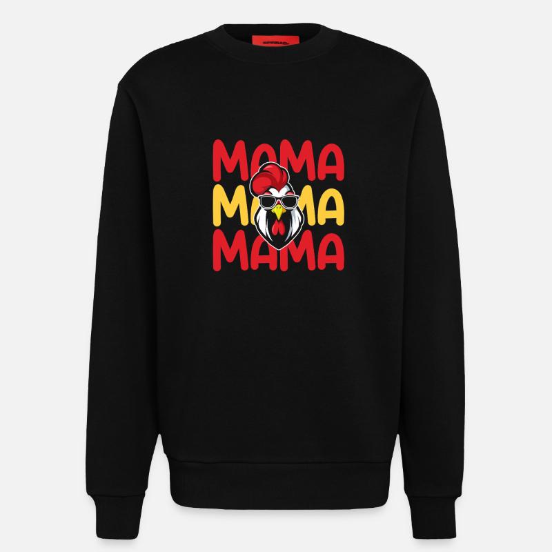 Hahn Mama Mutter Hühner - Sweatshirt - made by SPREAD  - SOLID BLACK