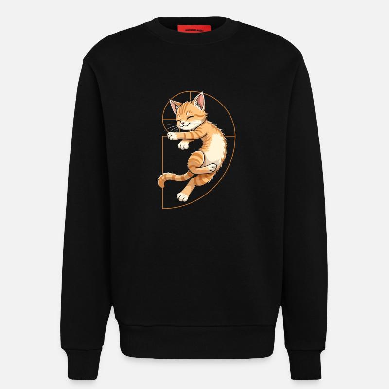 Fibonacci Katze - Sweatshirt - made by SPREAD - SOLID BLACK