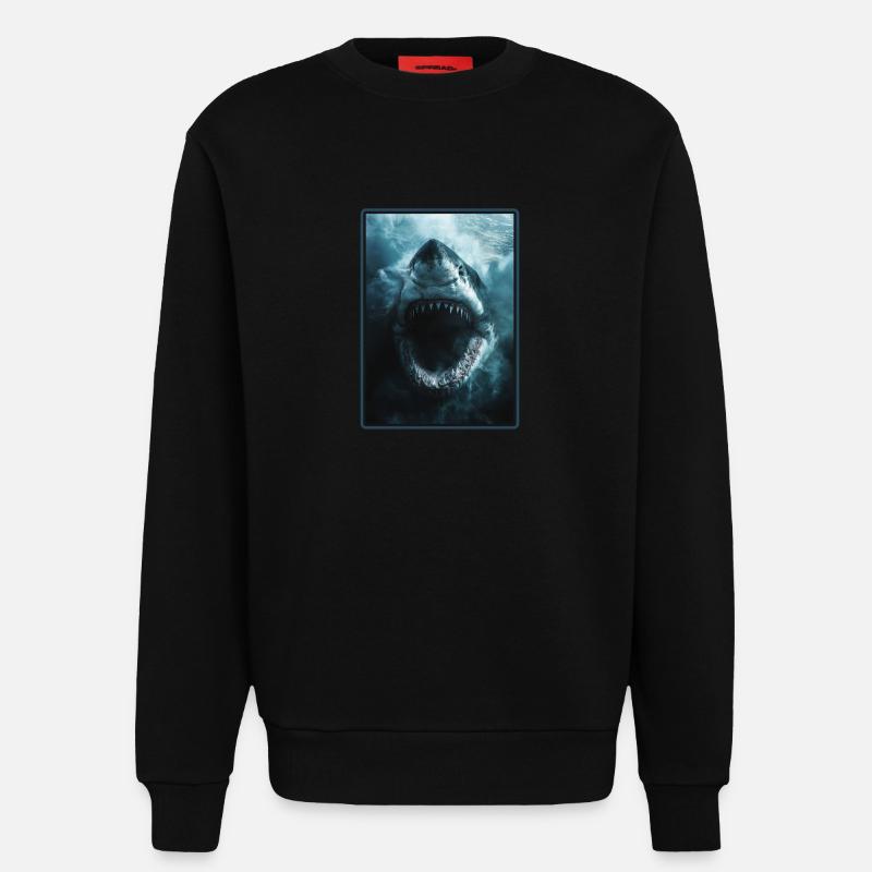 Requins Requin - Sweat bio décontracté fabriqué en UE - SOLID BLACK