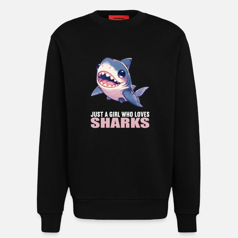 Requins Requin - Sweat bio décontracté fabriqué en UE - SOLID BLACK