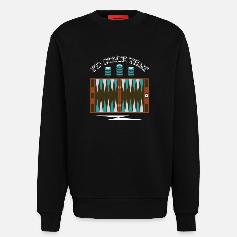 Backgammon Spiel - Sweatshirt - made by SPREAD  - SOLID BLACK