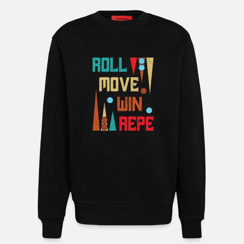 Backgammon Spiel - Sweatshirt - made by SPREAD  - SOLID BLACK