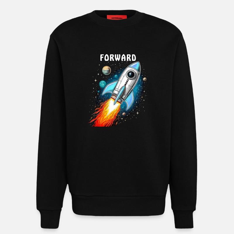 RAKETE MARS FORWARD - Sweatshirt - made by SPREAD  - SOLID BLACK