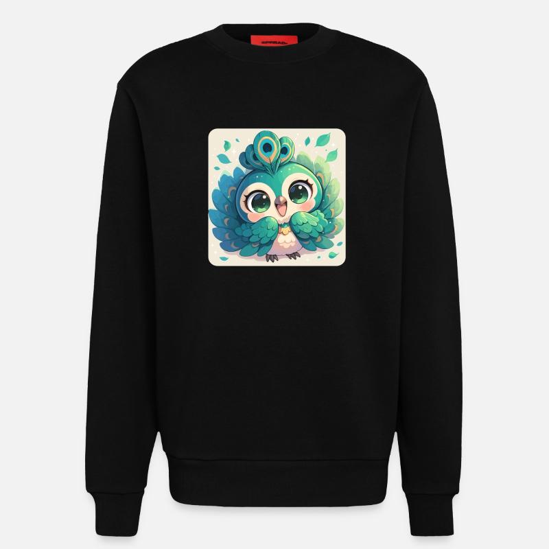 Peacocks Peacock - Sweatshirt - made by SPREAD - SOLID BLACK